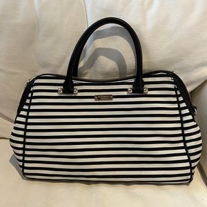 Kate Spade black and white stripe bag
